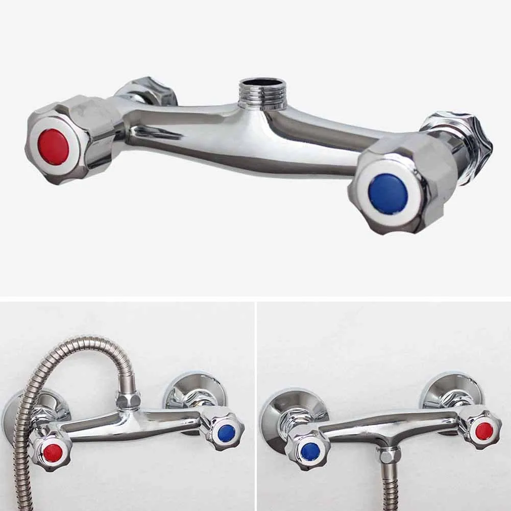 

Shower Heads Mixer Valve Bathroom Accesories Copper Easy To Assemble Twin Outlet Anti-reflux Hot And Cool Water