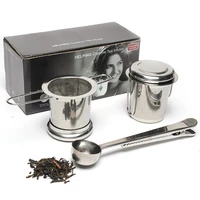 304 stainless steel tea strainer folding silicone tea maker tea strainer tea spoon set