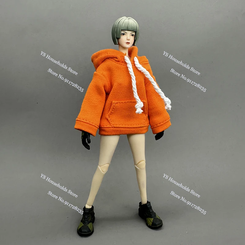 CJG-1227 1/12 Женский солдат однотонные толстовки пальто верхняя одежда с завязками