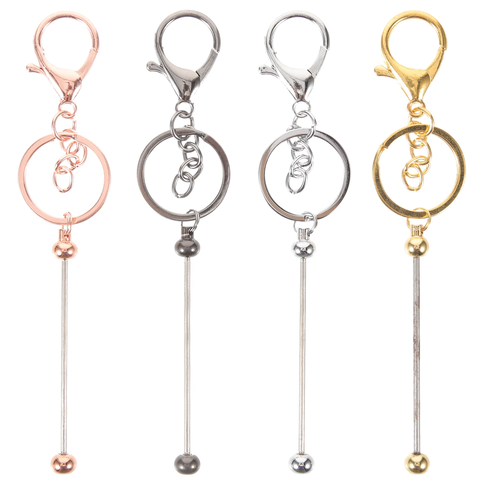 

4 Pcs Hardware Keychain Ring Keyring Clip Keys Attachments Rings Metal Clips Crafting Hoop
