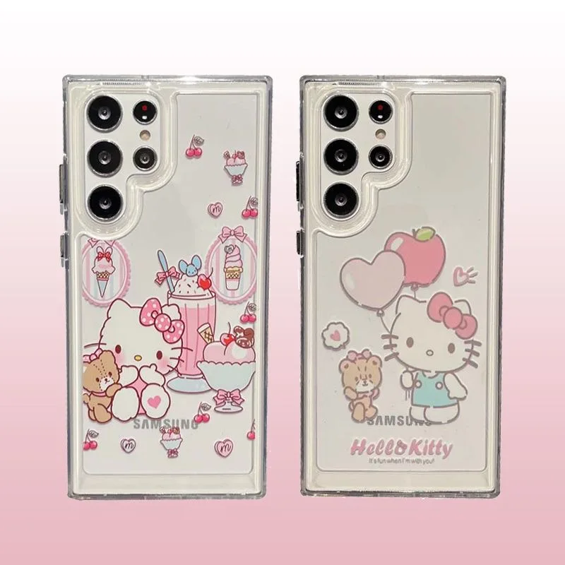 

Sanrio Cinnamoroll Hello Kitty My Melody Phone Cases For Samsung S22 Ultr S21 S20 FE A71 A52 5G A53 5G s20puls Transparent Cove