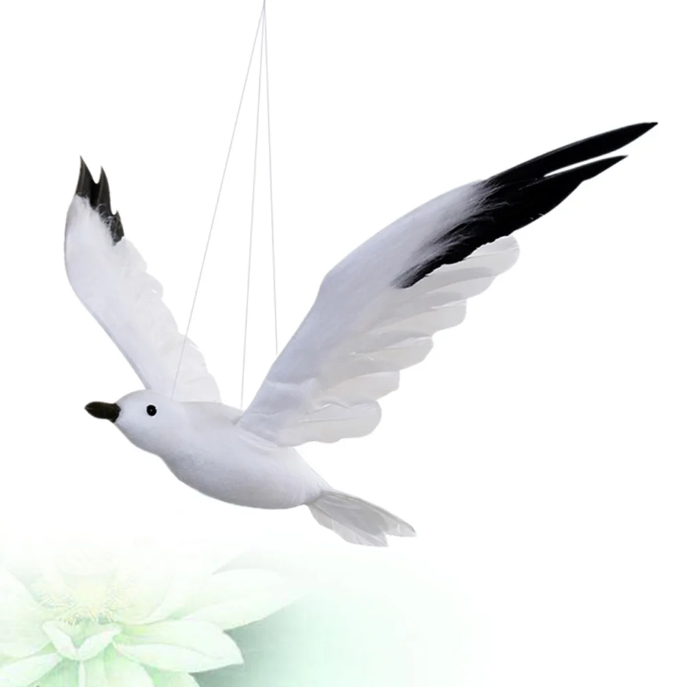 

Seagull Wall Flying Decor Bird Hanging Ornament Seagulls Artificial Figurine Sculpture Dove White Ornaments Birds Statue Mobile
