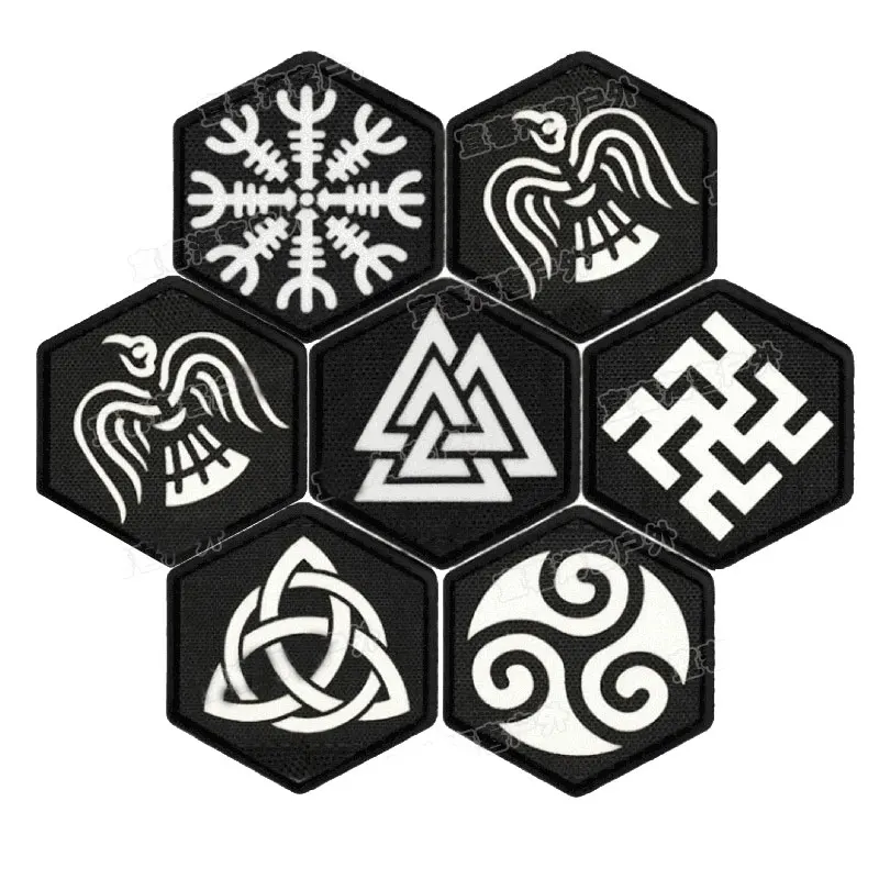 

Luminous HOOK&LOOPZ Clothing Patch Vking Compass Morale Armband Velcro Badge Embroidery Patches for Clothing