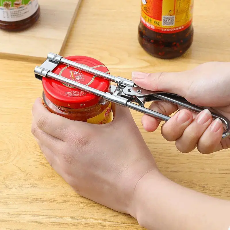 

Adjustable Multi-Function Bottle Cap Opener Stainless Steel Lids Off Jar Opener Labor-Saving Screw Can Opener For Kitchen Tools