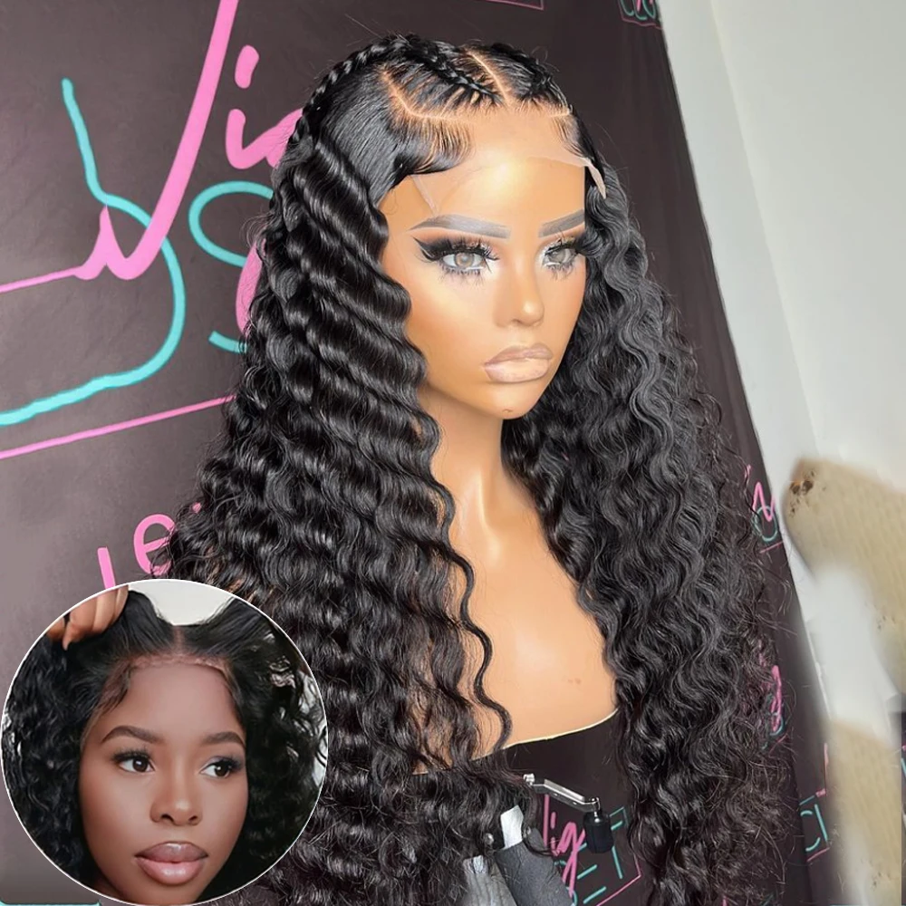 Парики без клея синтетические 4 х4 дюйма для мокрых и волнистых волос