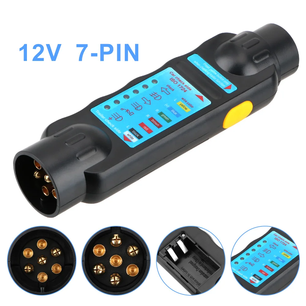 

Plug Socket Diagnostic Tools Car Towing Light Tester 7 Pin Car Light Wiring Tester Trailer Tester