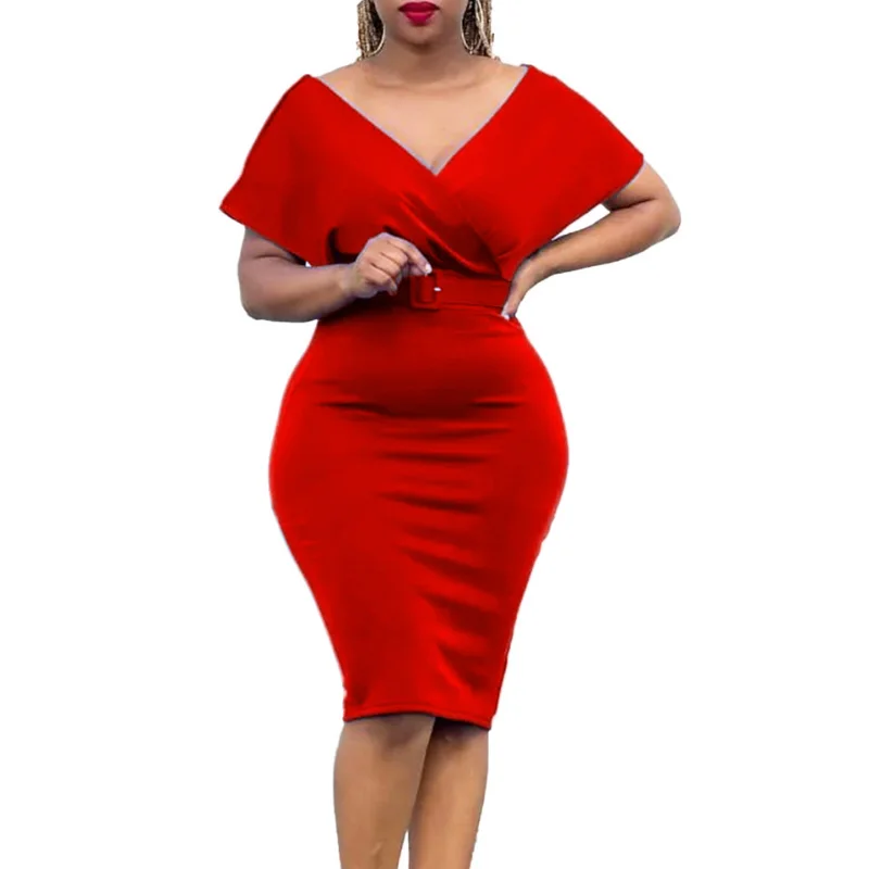 

Sexy Summer Bodycon Dress African Dresses for Women 2023 Daily Elegant Bandage Robe Africaine Femme African Clothes With Belt