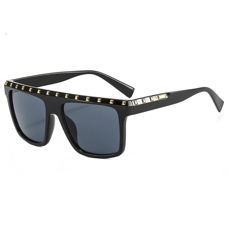 

Солнцезащитные очки с квадратными заклепками для мужчин и женщин, винтажные модные, в стиле хип-хоп, в стиле ретро, для вождения автомобиля, черные, 2023