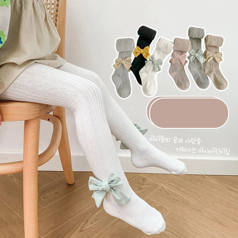 

2022 Spring Autumn Kids Children Cartoon 3D Bow Pantyhose Cotton Tights for Girls Cute 3D Animal Baby Girl Winter Clothes