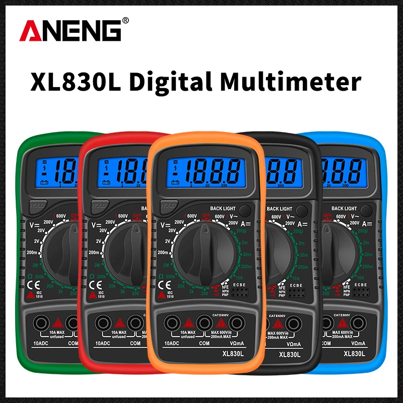 

ANENG XL830L Digital Multimeter Capacitance Meter Esr Meter Testers Automotive Electrical Dmm Transistor Peak Tester Meter