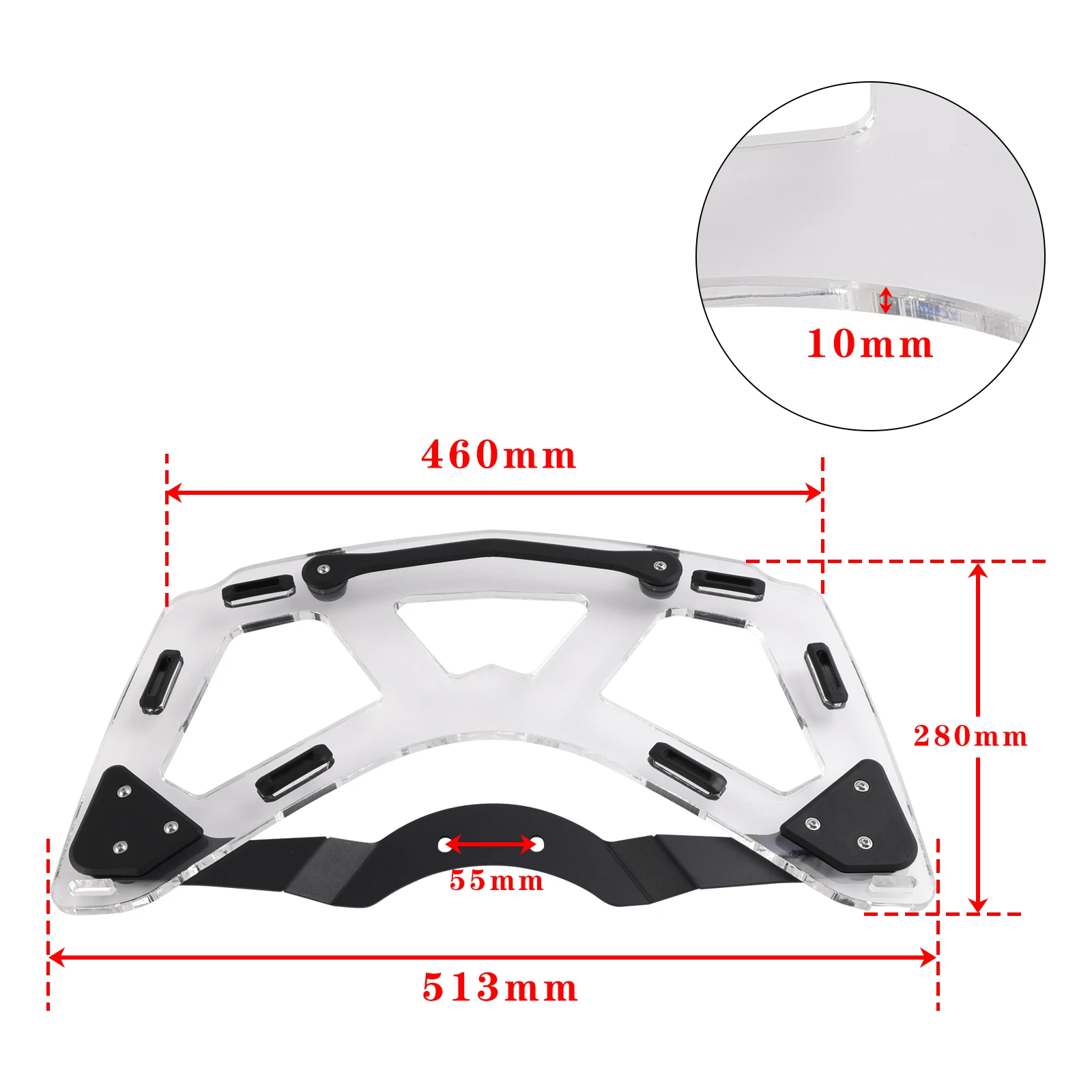 Фото Дополнительный багажник на верхнем чехле для BMW K1600 GTL GT 2011 2012 2013 2014 2015 2016 2017 2018 2019 2020-2024 прозрачный №2
