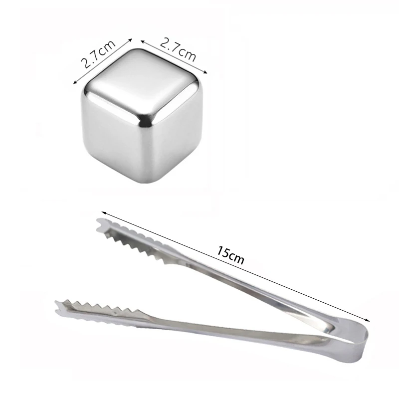 Кубики из нержавеющей стали многоразовые охлаждающие камни для виски футбольный