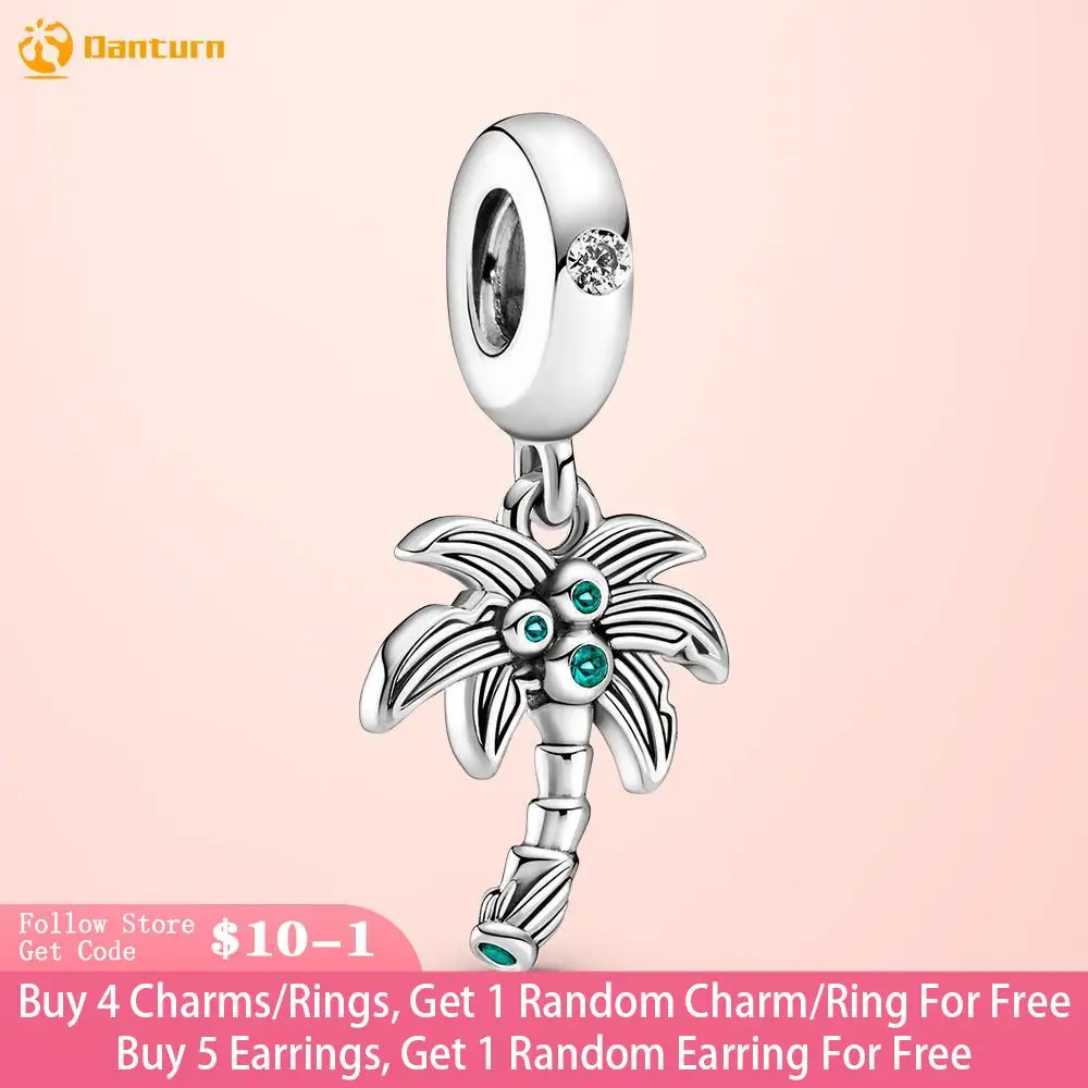

Danturn 925 Sterling Silver Charm Palm Tree & Coconuts Dangle Charm fit Original Pandora Bracelets for Women Jewelry Making
