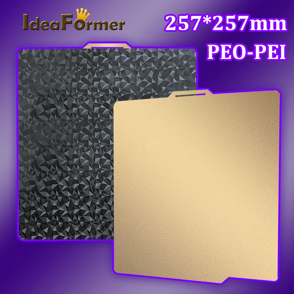 

IdeaFormer 257x257 мм Гибкая Строительная пластина, двусторонняя текстурированная Магнитная пружинная стальная кровать для расчески X1 X1C PEO-PEI P1P