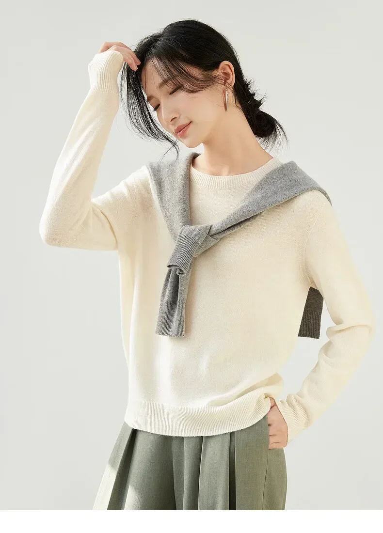 SENTUBILA пуловеры из 100% шерсти женские осенне-зимние 2023 повседневный свободный