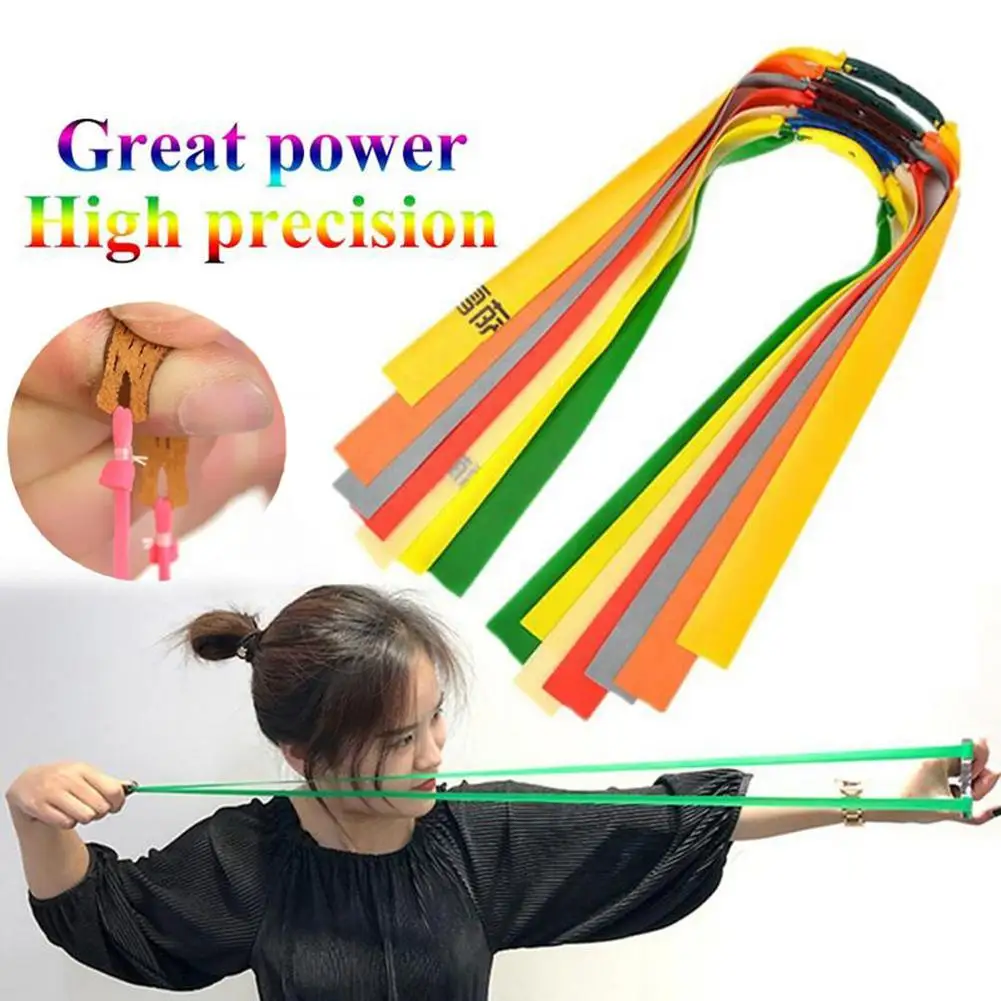 

50PCS Slingshot Hunting Powerful Flat Rubber Band 0.8mm-1.5mm Thick High Elasticity Outdoor Catapult Shooting Accessories