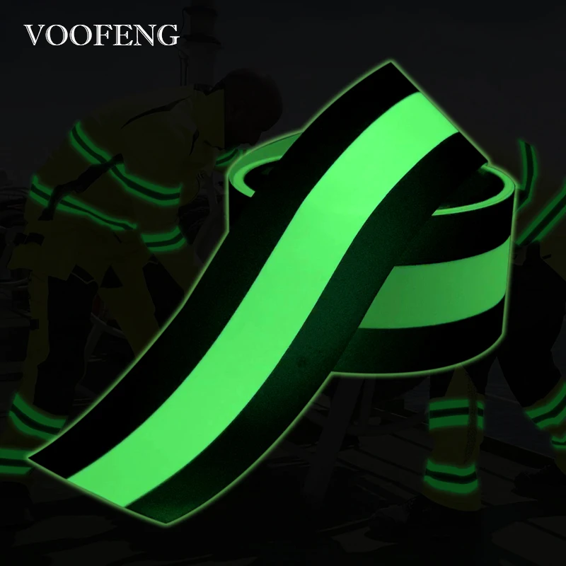 VOOFENG 10 часов фотолюминисцентная лента высокая Серебряная светоотражающая ткань