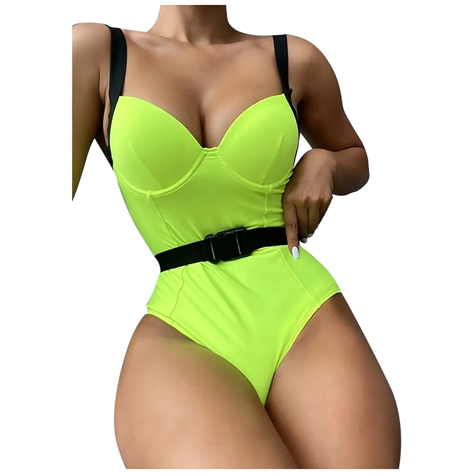 

Women's Swimsuit Wrap Push Up One-Piece Bathing Suit High Waist Solid Color Training Athletic Swimwears one pieces bikini