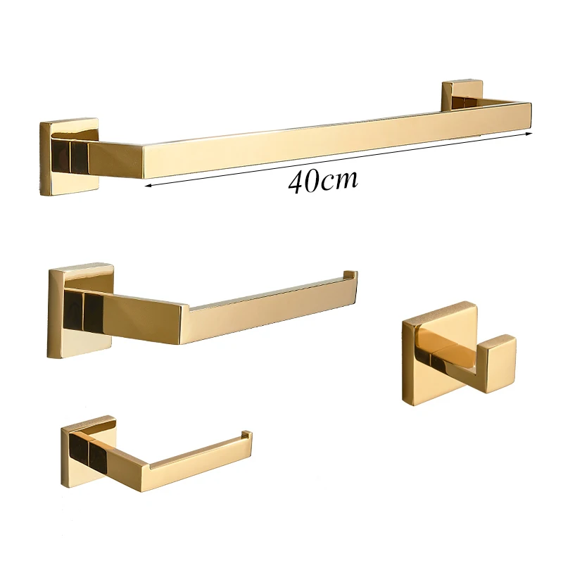 

Золотой набор аксессуаров для ванной из нержавеющей стали