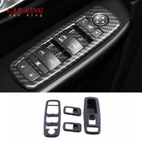 for dodge durango 2017 2018 2019 car door window glass lift control switch panel cover trims carbon fiber styling accessories