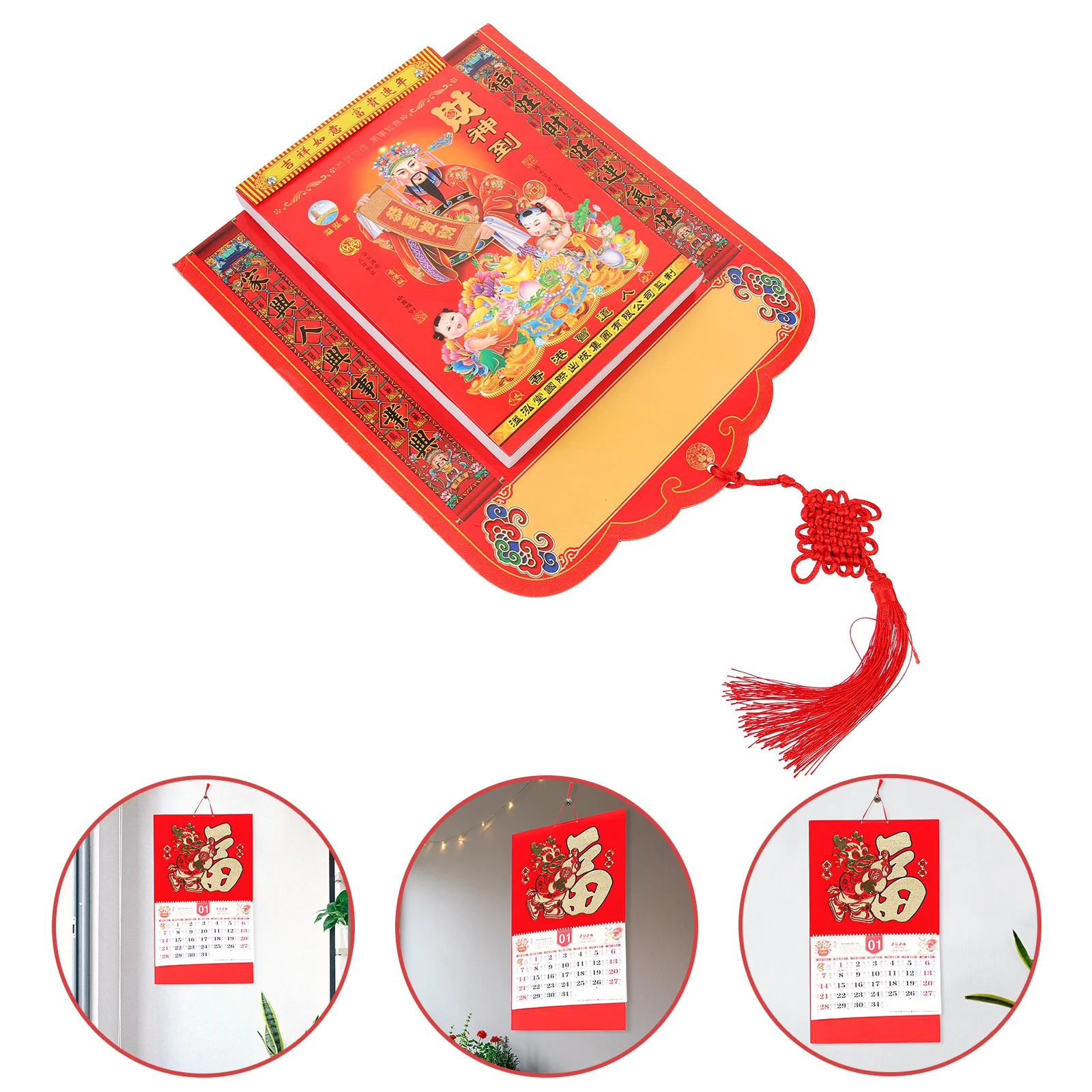 

2024 Old Wall Calendar Hanging Lunar Wall Calendars Tearable Tear-off Dragon Years Paper Moon