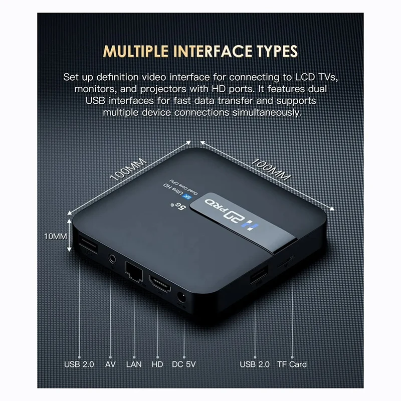 Приставка Смарт-ТВ H20PRO на Android 10 2 + 16 ГБ 6K 4 P