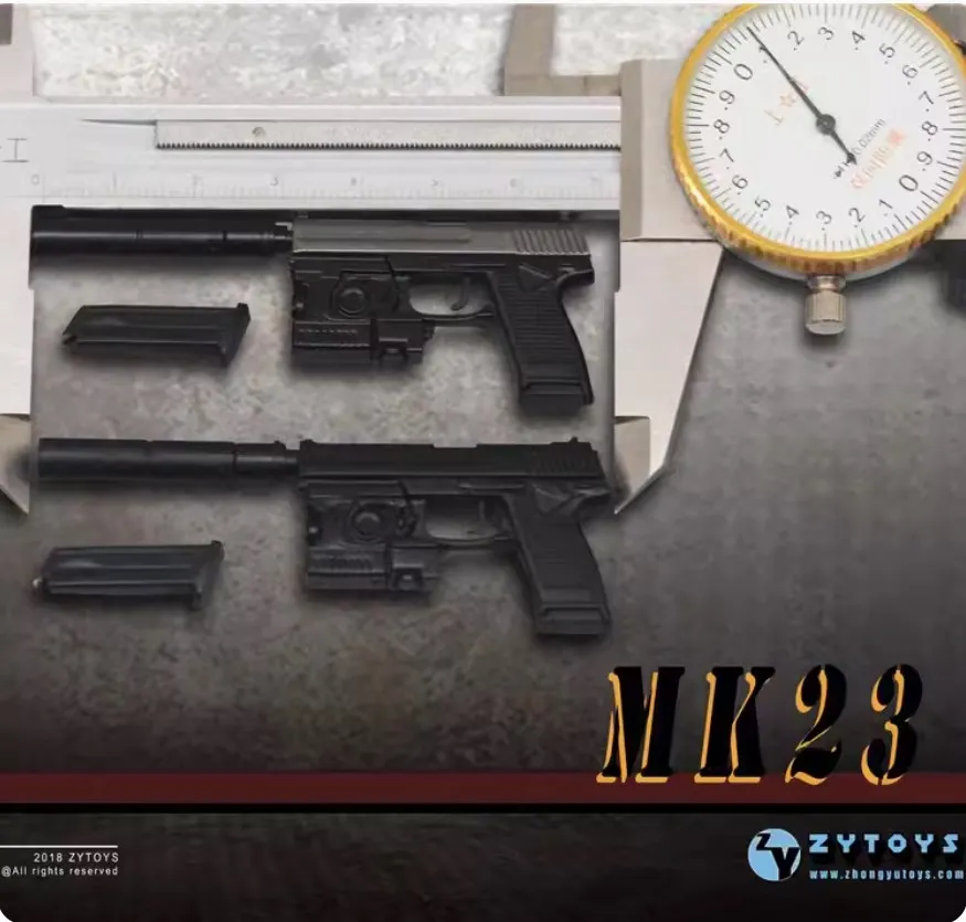 Фото Fanatic ZY2009D ZYTOYS 1/6 Аксессуары для солдатиков: Пистолет MK23, пластиковая модель, подходит для 12-дюймовых экшн-фигурок, хит продаж №1