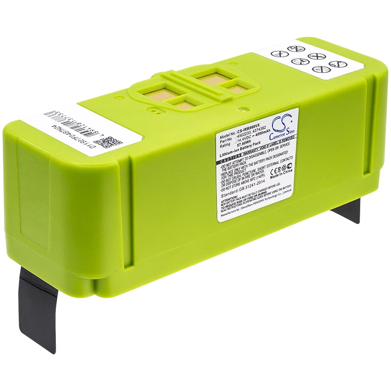 

Аккумулятор CameronSino для iRobot Roomba 680 681 691 696 891 896 960 965 980 985 614 615 640 652 665 4000 мАч/4502233 Вт-ч