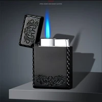 butane gas jet flame lighter smoking accessories cigarette lighters blue turbo flame gifts for men dropshipping