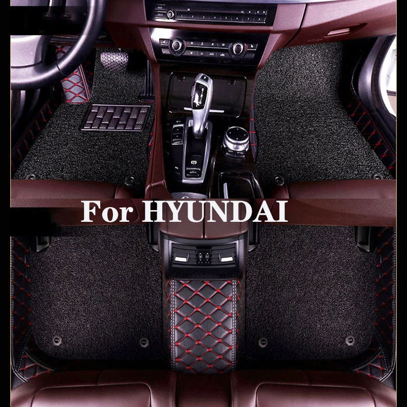 High Quality Customized Double Layer Detachable Diamond Pattern Car Floor Mat For HYUNDAI Encino Equus i30 ix25 ix35 ix45 Kona