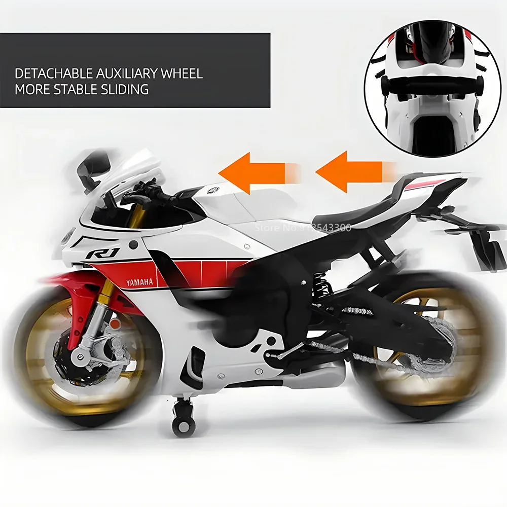 Фото Масштаб 1/12 Yamaha YZF-R1M, модель мотоцикла, игрушка из сплава, литые под давлением модели, коллекция мотоциклов, рождественские игрушки для мальчиков, подарки №5
