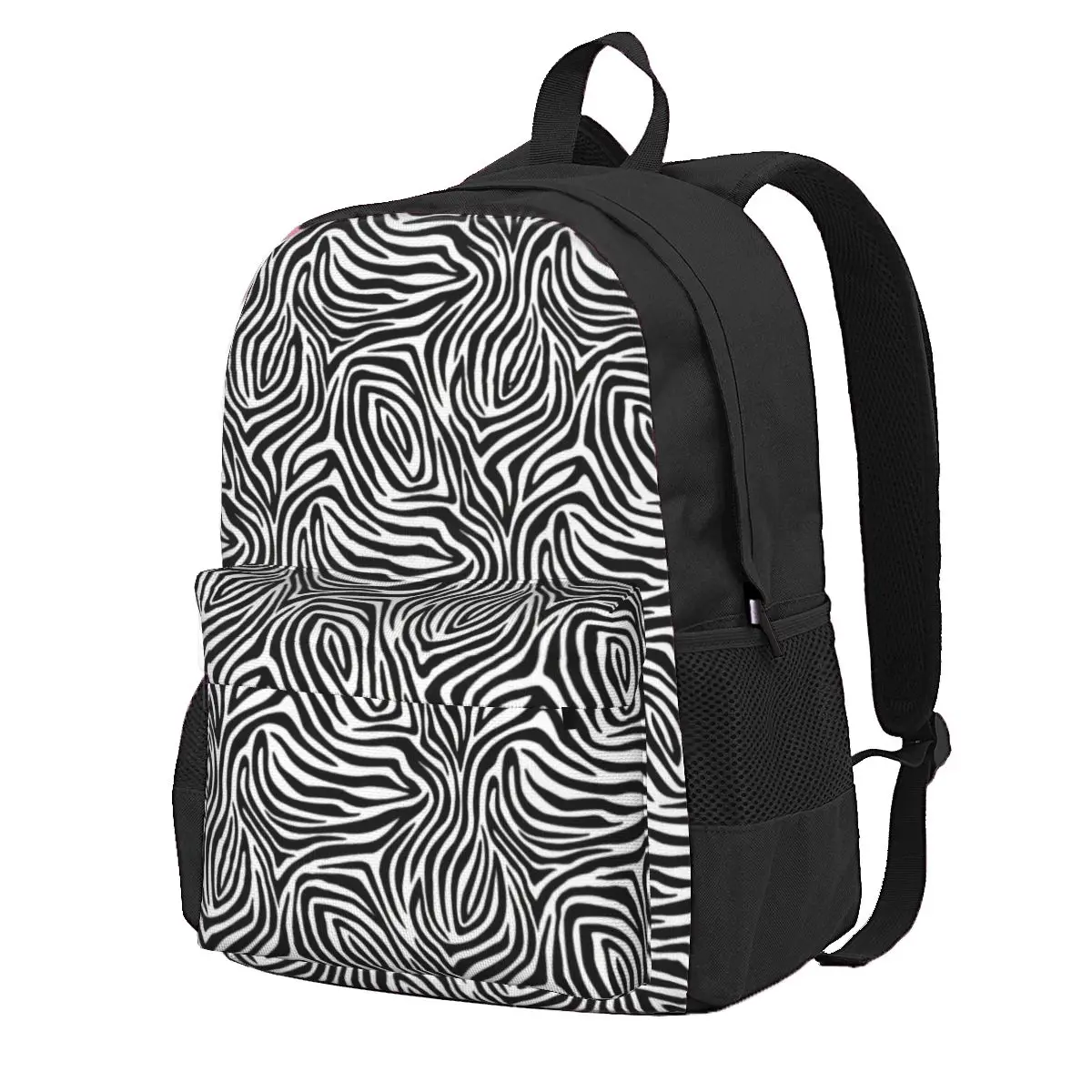 

Zebra Stripes Backpack Youth Blank And White Pattern Backpacks Polyester Kawaii School Bags Camping Custom Rucksack