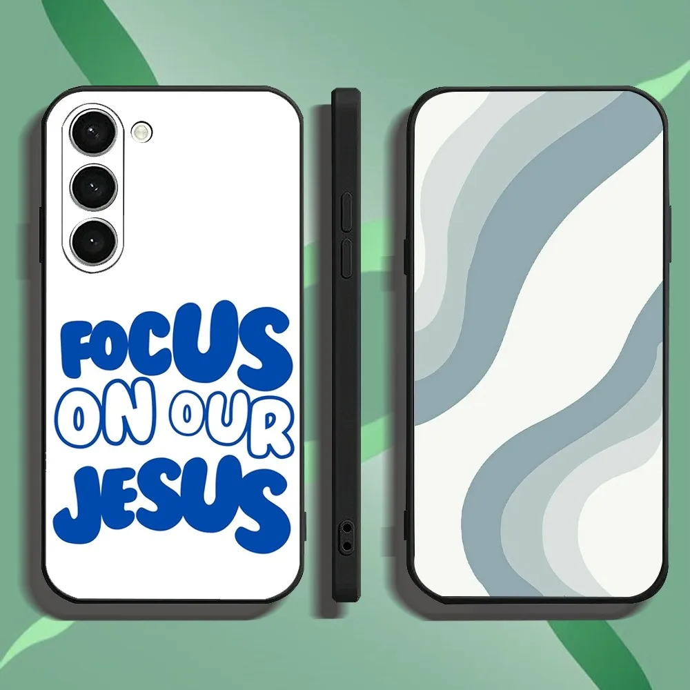 F-Faith Jesus Art Words Phone Case For Samsung Galaxy A52 A12 A51 S21 Edge S22ULTRA S23 S20LITE Plus Ultra Black Cover