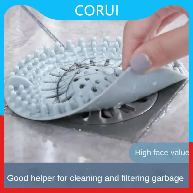 

Silicone Drain Hair Catcher With Suction Cup Shower Bathtub Drain Strainer Hair Filter Drain Sink Strainer Bathroom Accessories