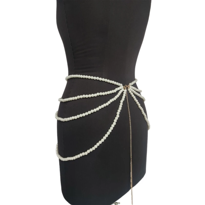 Стильная многослойная поясная цепочка ювелирные изделия жемчужный бисер