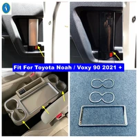interior refit kit center console rear water cup holder door handle cover trim for toyota noah voxy 90 2021 2022 accessories