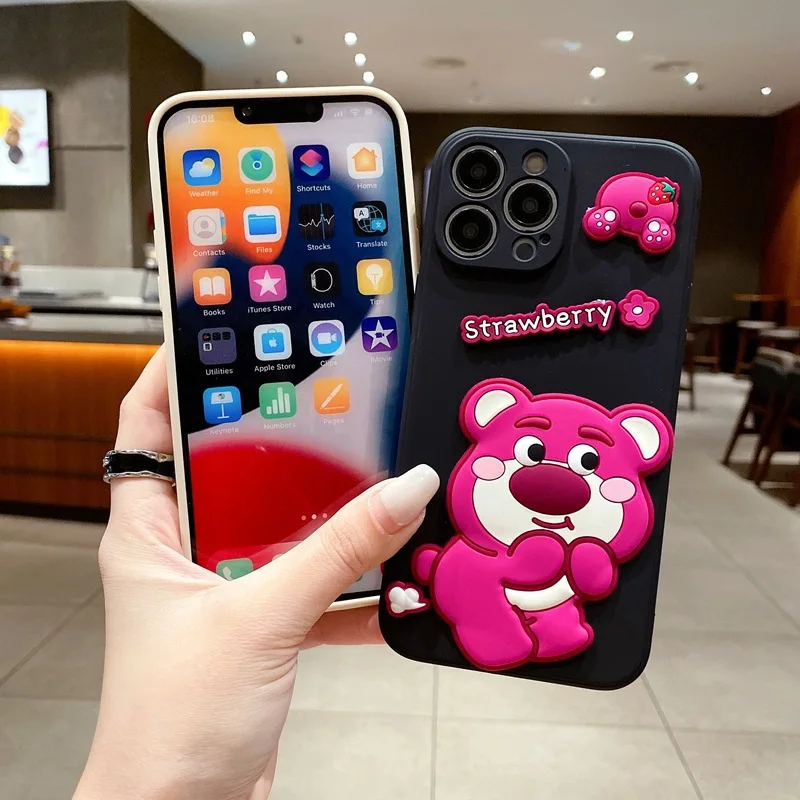 Чехол с изображением клубничного медведя сделай сам для Vivo Y17S Y21 Y27S Y52 Y55 Y77 Y21S Y75 Y33