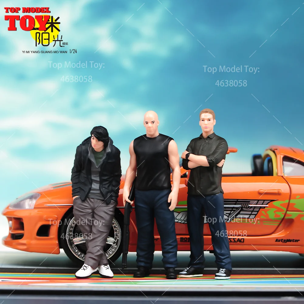 Окрашенные миниатюры 1/24 Paul Walker Dom Gal Gadot мужская сцена фигурка ношение лица модель