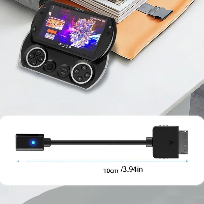 Фото 10-сантиметровый черный USB-адаптер Type-C с LED-индикатором (без поддержки PD) для зарядки игровой консоли PSP Go №5