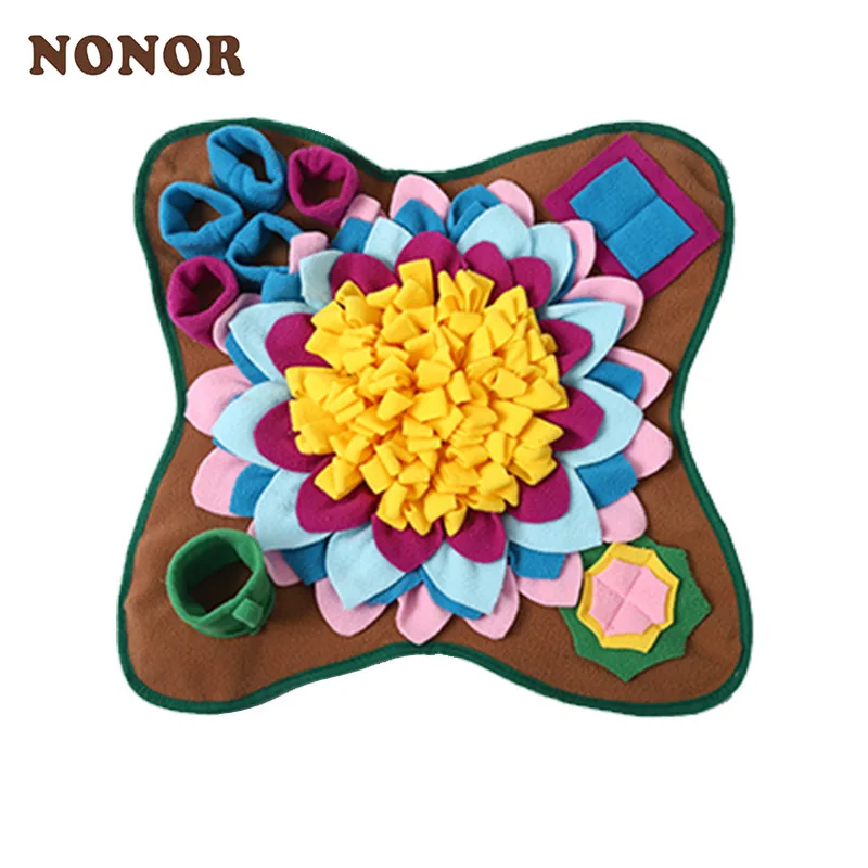 

NONOR Dog Snuffle Mat Slow Feeder Washable Anti Choking Feeding Nose Work Toy Indoors IQ Training Sniffing Mat игрушки для собак