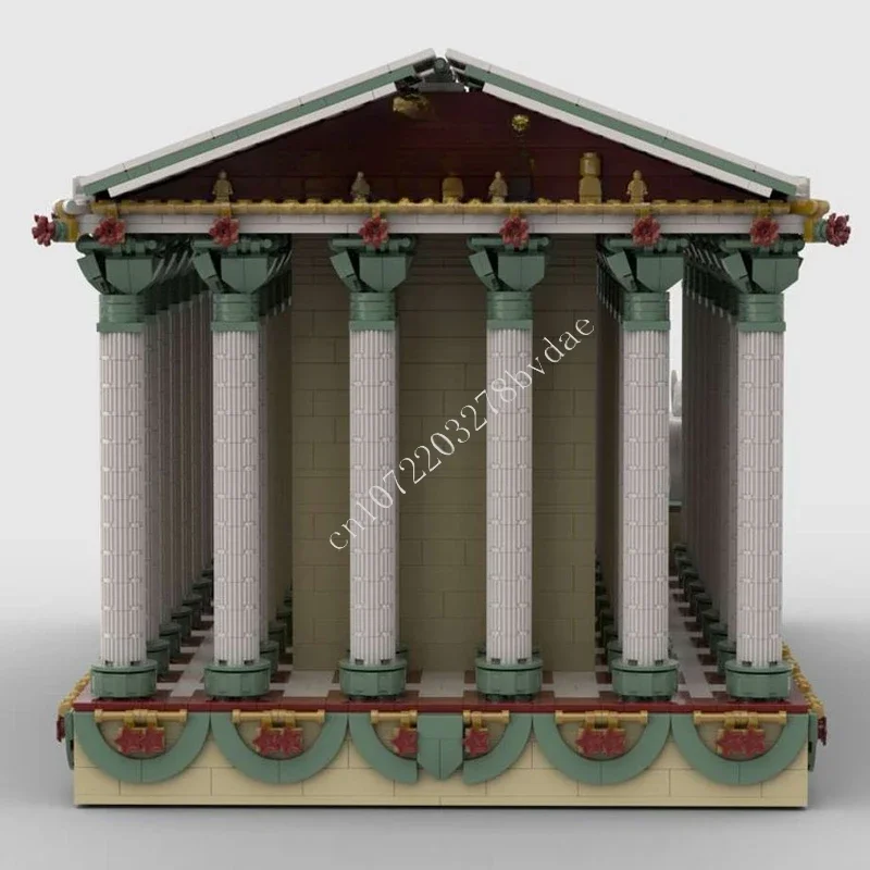 5716 шт. модульная MOC Храм Аполлона креативная модель с видом на улицу строительный