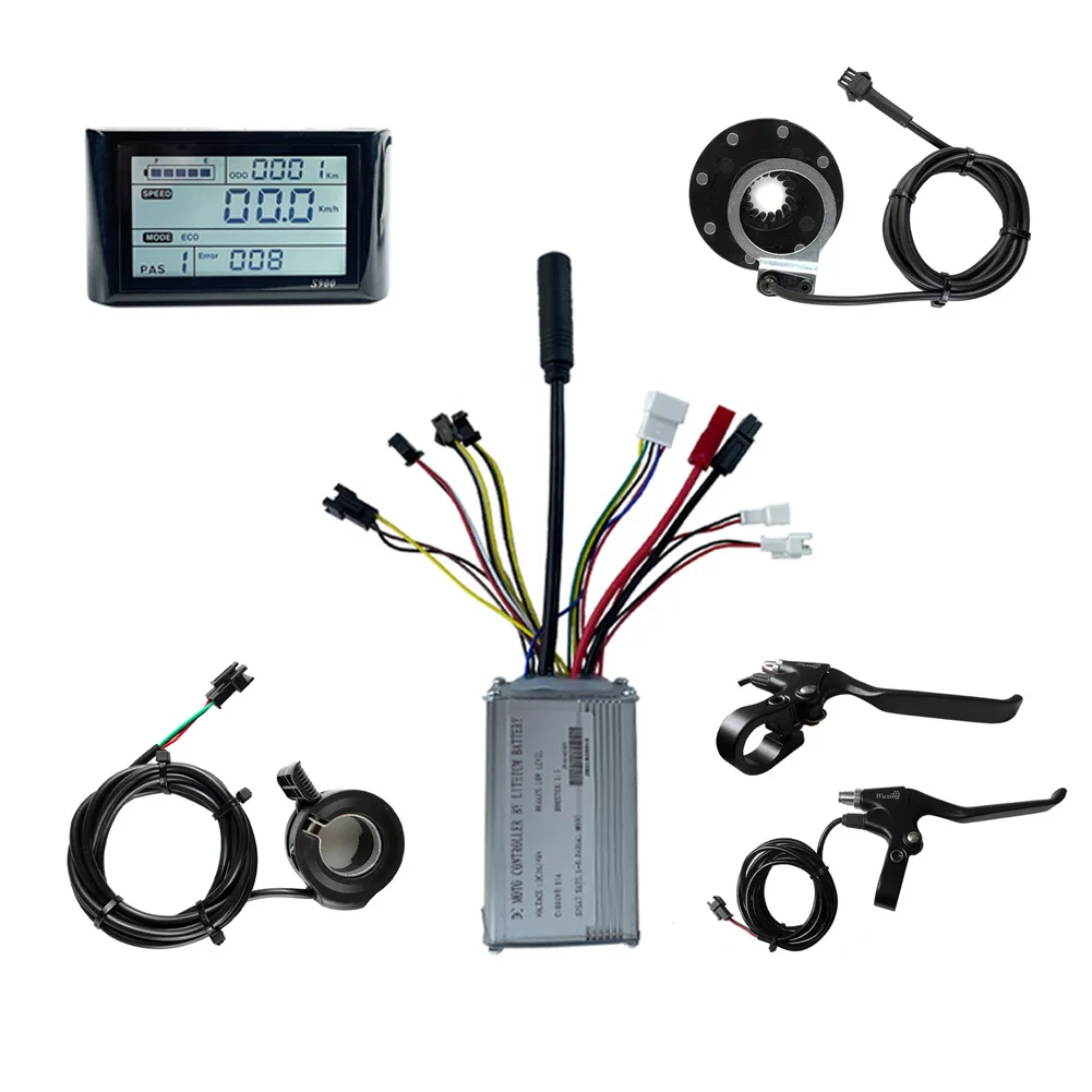 

E-bike JN 36/48V 250W 15A Controller + LCDS900 Display + 8 PAS + Throttle + Brake Lever Electric Bike Controllers Bicycle Parts