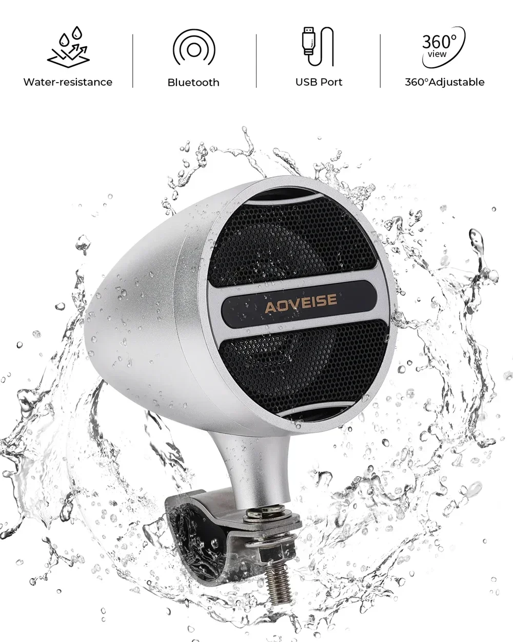 Bluetooth динамик для мотоцикла водонепроницаемый 12 в MP3 FM-радио USB музыкальный плеер