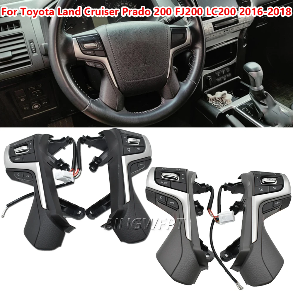 Фото Кнопка управления музыкой и телефоном по Bluetooth на руле автомобиля BINGWFPT для Toyota Land Cruiser Prado 200 FJ200 LC200 2016-2018 №3
