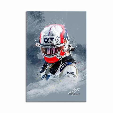 Постер Pierre Gasly 2022 F1, Картина на холсте для водителей и гонок, Формула 1, рисунок на стену автомобиля, картина для украшения гостиной