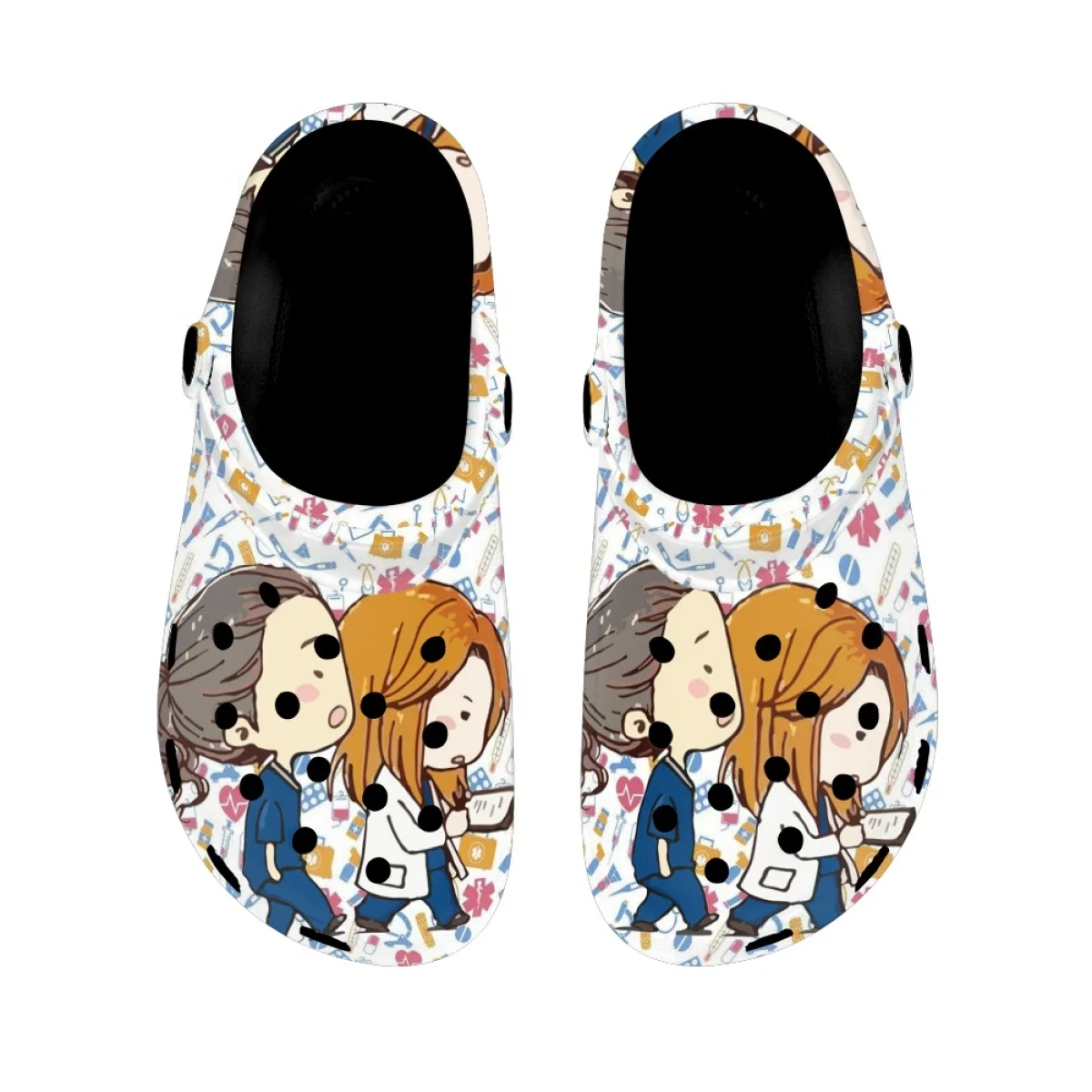 Drop Ship 1PCS Cute Girls Slippers Cartoon Nurse Pattern Summer Women's Sandals Anti-slip Beach Slides Shoes Woman Casual Female