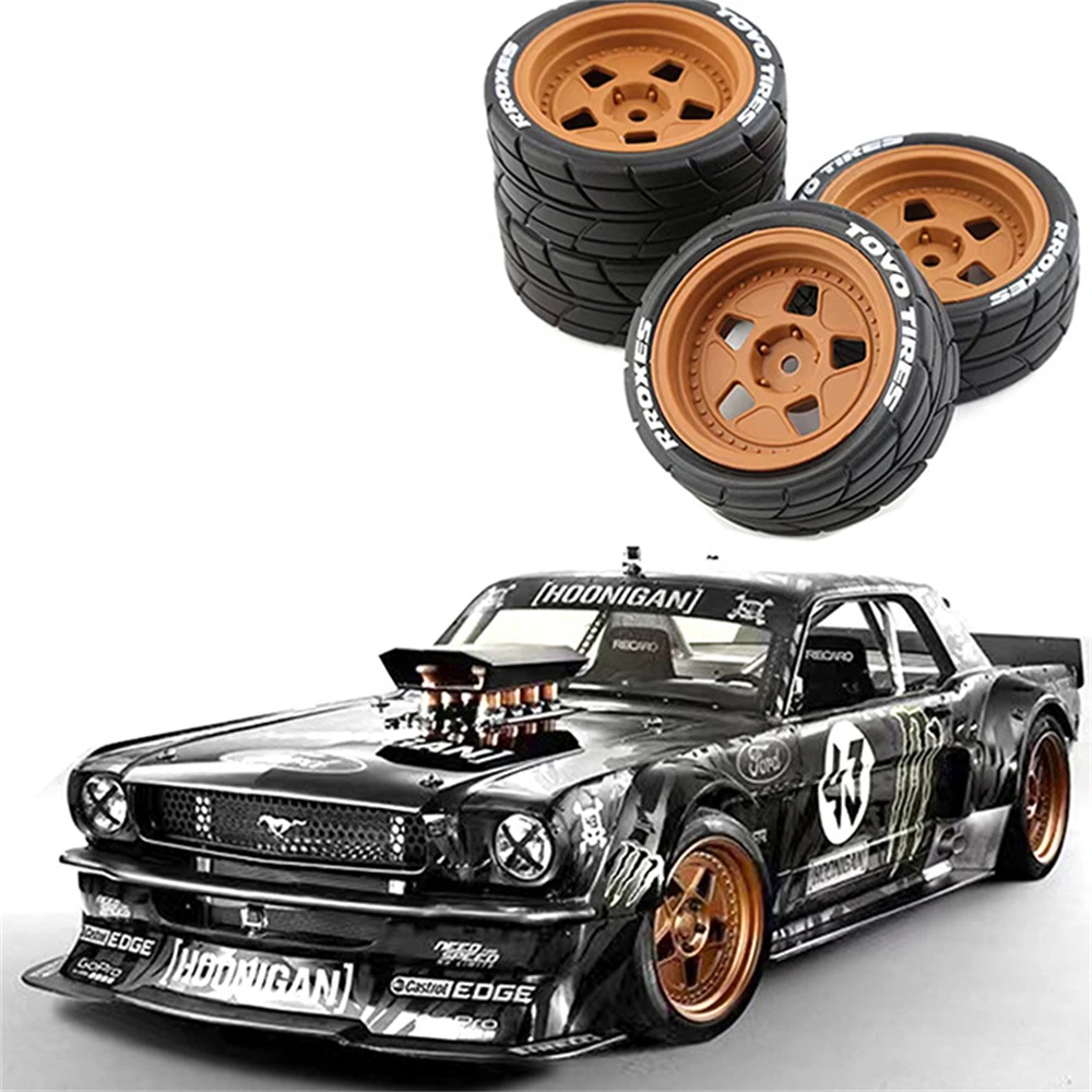 

4pcs/set Classic Drift Tire RC Tyres for 1/10 Ken Block RV Rally 1965 Ford Mustang RC Car Tires Model Car Modification Part