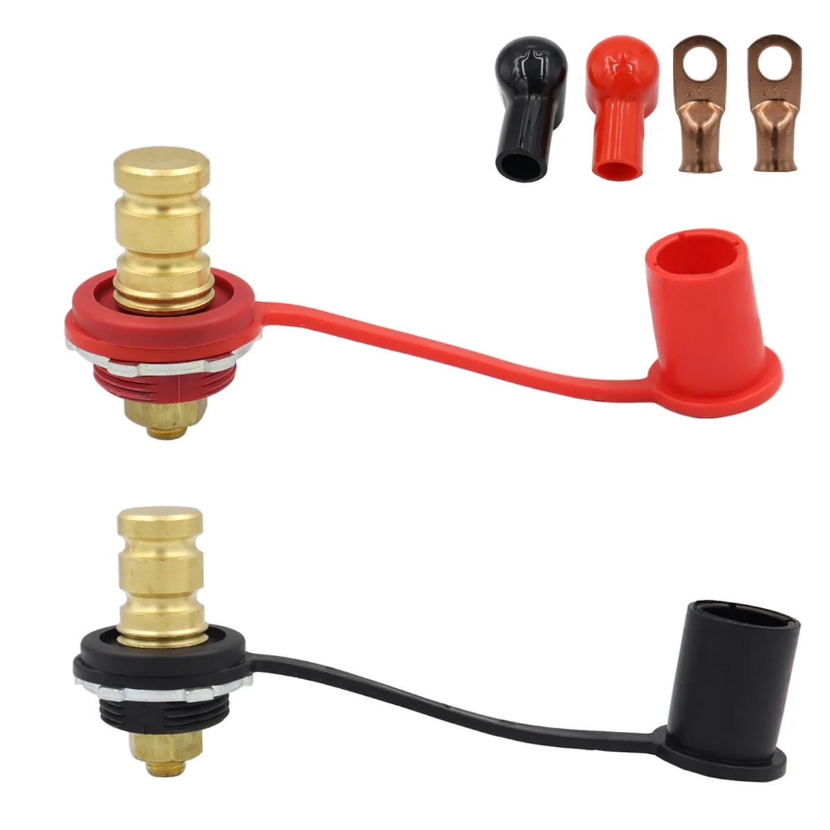 

Battery Charger Post Comes in Pair, of 3/8 Inch Studs, 1 Black Cap and 1 Red Cap. - Compatible