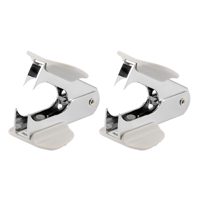 

2X Students Steel Pine Style Staple Remover White For 24/6 26/6 Staples