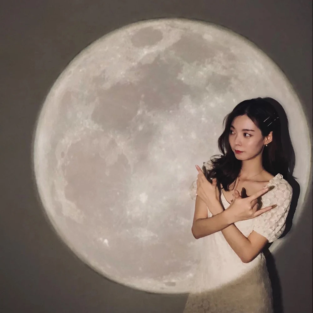 

Ins Moon Projection Lamp Background Projector Night Light Photo Prop Wall Lights Birthday Gift Party Decoration Bedroom Decor